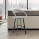 Armen Living Ramona Light Gray/Matte Black Swivel Counter Stool-1