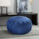 Olliix by Madison Park Blue Kelsey Round Pouf Ottoman-0