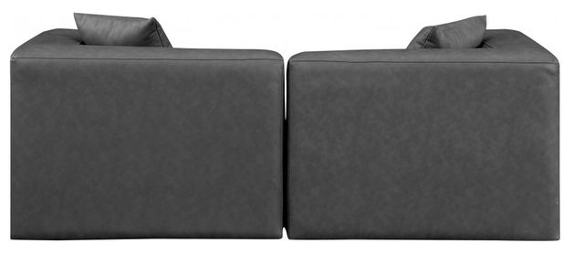 Meridian Furniture Cube 2-Piece Gray Vegan Leather Modular Sofa-3