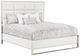 Michael Amini® State St. Glossy White/Stainless Steel Eastern King Upholstered Panel Bed-0
