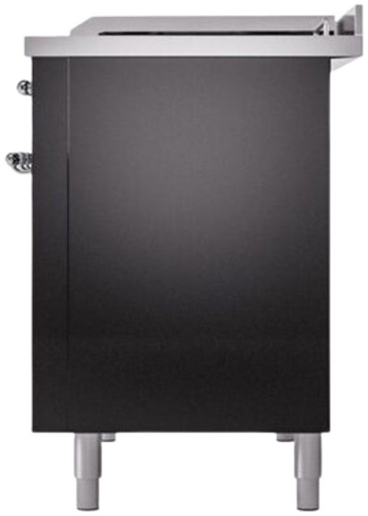 Ilve® Nostalgie II Series 48" Glossy Black Pro Style Dual Fuel Range-2