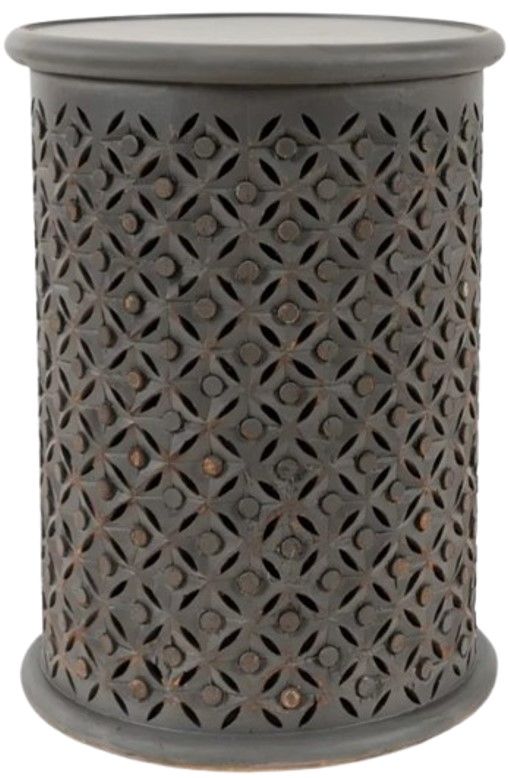 Jofran Inc. Global Archive Decker Antique Gray Large Drum Table-0