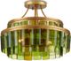 Currey & Company Vintner Contemporary Gold Leaf/Green Semi-Flush Lighting-0