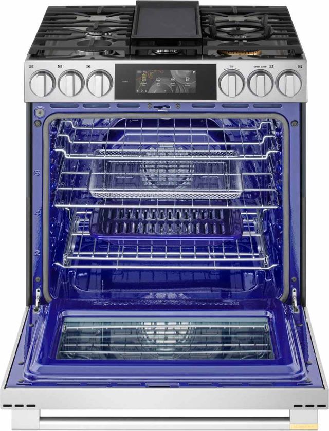 LG SIGNATURE Iconic Collection 30" PrintProof™ Stainless Steel Smart Slide-In Gas Range with AI Gourmet Camera-1