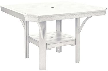 C R Plastics White Square Dining Table-0