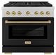 ZLINE Autograph Edition Paramount 36" 5.2 Cu. Ft. Satin Stainless Steel Dual Fuel Range with 6 Burner DuoPro™ Cooktop and Electric Convection Oven with Black Matte Door and Champagne Bronze Accents-0