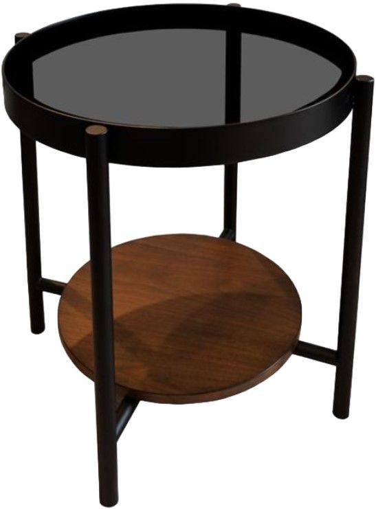 Riverside Furniture Felix Black Side Table with Brown Base-0