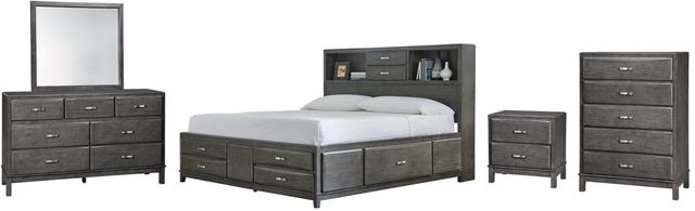 Signature Design by Ashley® Caitbrook 5-Piece Gray Queen Storage Bed Set-0