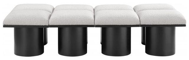 Meridian Furniture Pavilion 8-Piece Cream/Black 62" Modular Bench Set-1