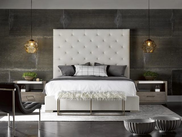 Universal Explore Home™ Customizable Modern Brando Upholstered Panel Bed-1