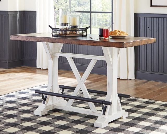 Signature Design by Ashley® Valebeck 5-Piece White/Brown Counter Height Dining Set-3