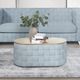 ACME Furniture Saree Natural Coffee Table with Light Teal Base-4