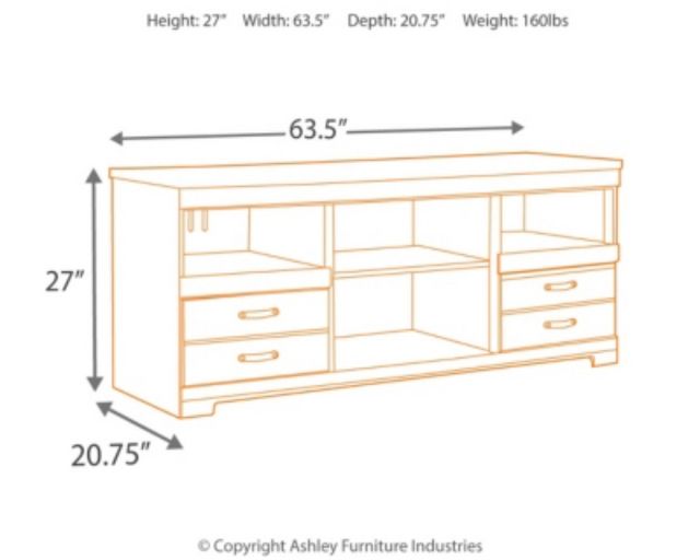 Signature Design by Ashley® Trinell Brown 63" TV Stand with Electric Fireplace-2