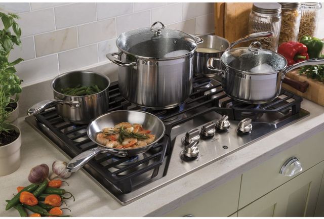 GE® 30" Stainless Steel Built-In Gas Cooktop-6