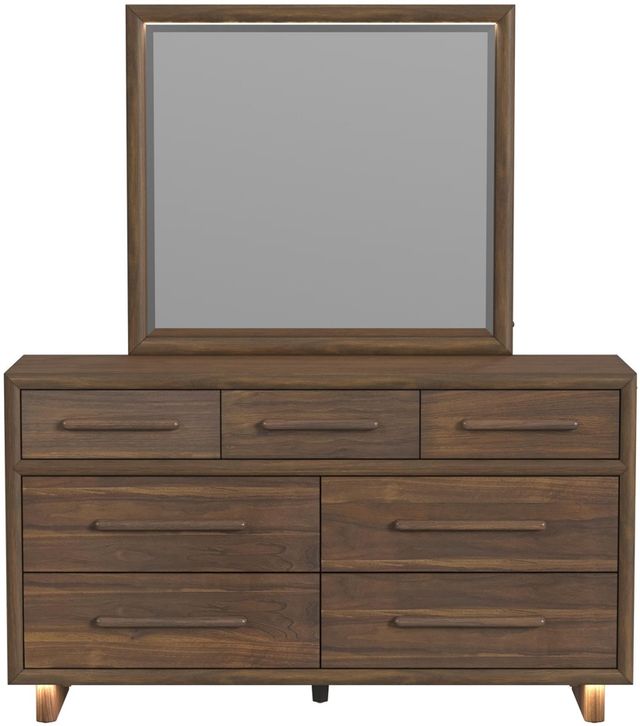 Elements International Brisbane 2-Piece Brown Dresser and Mirror Set-1