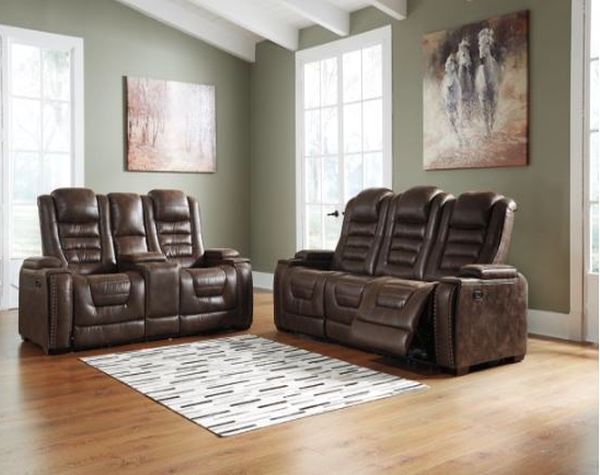 Signature Design by Ashley® Game Zone 2-Piece Bark Living Room Set with Power Reclining Sofa-3
