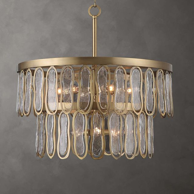 Uttermost® Aurelie Antique Brass 9-Light Round Pendant-1