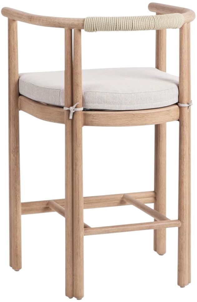 Classic Home Oliver Butterscotch Fabric/Wooden Outdoor Counter Stool-3