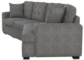 Mazin Furniture Logansport Gray 2-Piece Sectional with Pull-out Ottoman-2