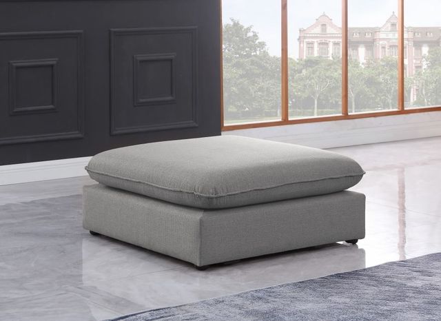Meridian Furniture Mackenzie Grey Linen Textured Modular Ottoman-3