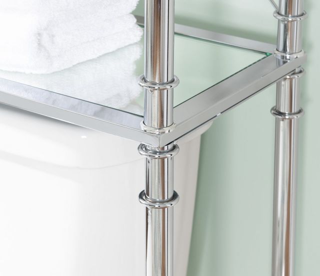 Linon Pinnacle Chrome and Glass Space saver-3