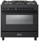 Verona® Ultima Midnight 36" Matte Black Pro Style Dual Fuel Range-0