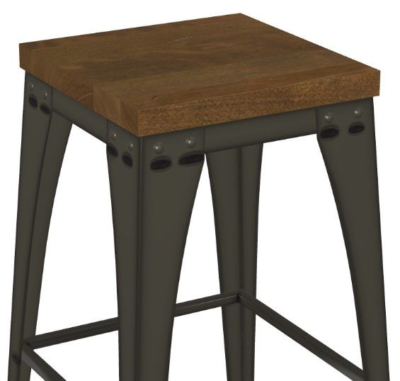 Amisco Customizable Upright Backless Bar Stool-2