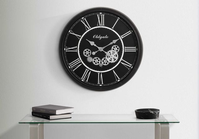 Monarch Specialties Inc. Black 30" Gear Mechanism Wall Clock-2