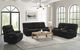 Elements International Admiral Black Power Motion Loveseat with Console-1