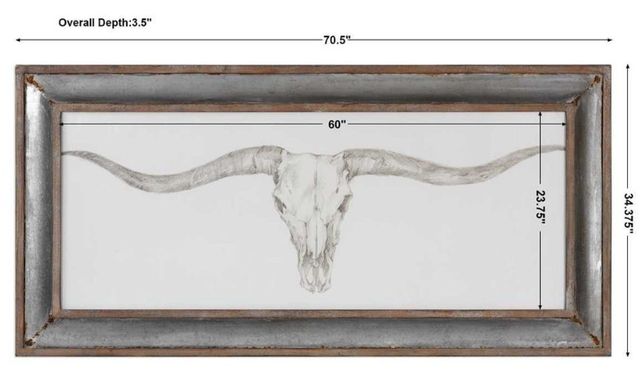 Uttermost® Ethan Harper Western Skull Mount Framed Print-2