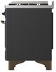 Ilve® Majestic III 60" Graphite Matte Pro Style Dual Fuel Liquid Propane Range with Solid Door and Burnished Trim-4