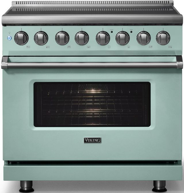 Viking® 5 Series 36" Splash Pro Style Induction Range with Polished Chrome Trim-3