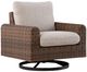 Signature Design by Ashley® Angel Island Brown/Gray Aluminum/Fabric/Wicker Outdoor Swivel Lounge Chair-0
