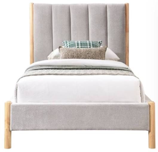 Meridian Furniture Kona Gray Twin Upholstered Panel Bed-1