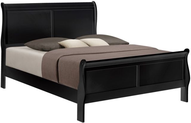 Crown Mark Louis Philip Black Wooden Full Sleigh Bed-0