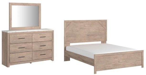 Signature Design by Ashley® Senniberg 3-Piece Light Brown/White Queen Panel Bed Set-0