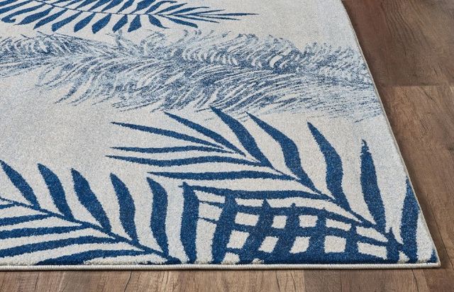 KAS Rugs Stella Ivory/Navy Fauna 5'x8' Area Rug-1