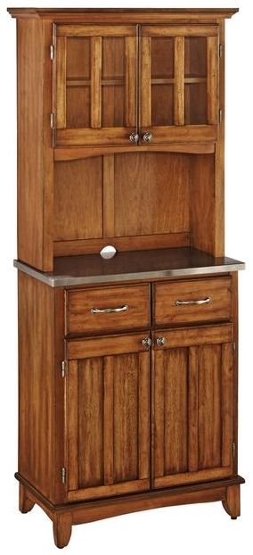 homestyles® Buffet Of Buffets Cottage Oak/Stainless Steel Server with Hutch-0