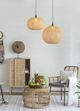 A & B Home Black/Natural Bamboo Chandelier-5