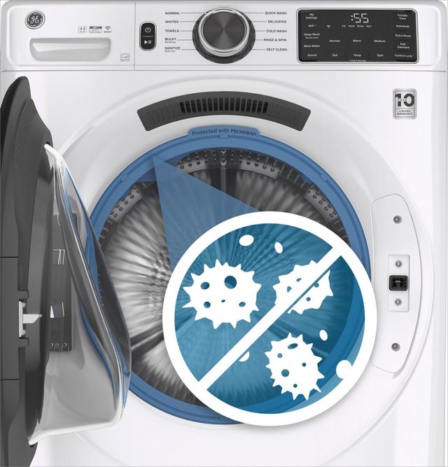 GE® 4.5 Cu. Ft. White Smart Front Load Washer-2