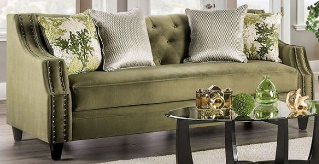 Furniture of America® Kaye 2-Piece Olive Green Living Room Set-1