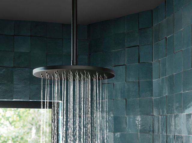 Brizo Beauclere® Matte Black 10" Ceiling Mount Shower Arm and Round Flange-4