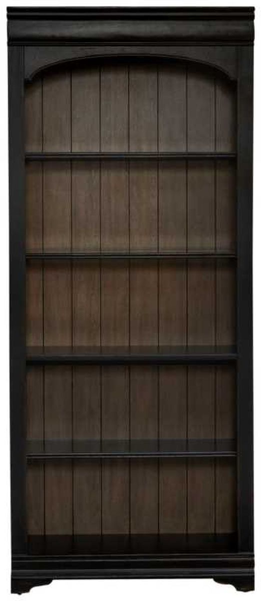 Liberty Furniture Meritage 2-Piece Aged Charcoal/Caramel Bunching Bookcase Set-2