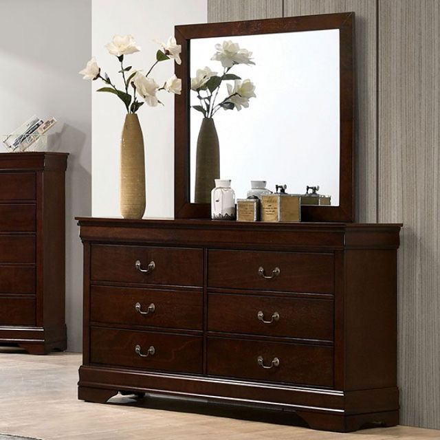 Furniture of America® Louis Philippe 5-Piece Cherry Queen Sleigh Bed Set-2