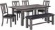 Elements International Nathan 6-Piece Black/Gray Dining Set-0