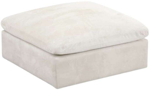 Meridian Furniture Cozy Cream Velvet Ottoman-0