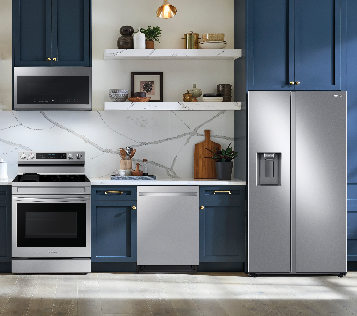Samsung 4 Piece Kitchen Package with a 27.4 Cu. Ft. Total Capacity