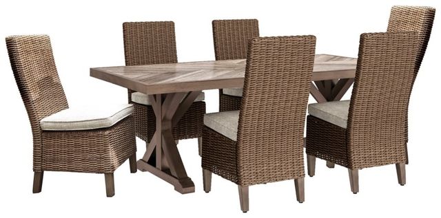 Signature Design by Ashley® Beachcroft 7-Piece Beige Outdoor Dining Set-0