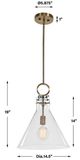 Uttermost® Imbuto Aged Brass Funnel Glass 1-Light Pendant-2
