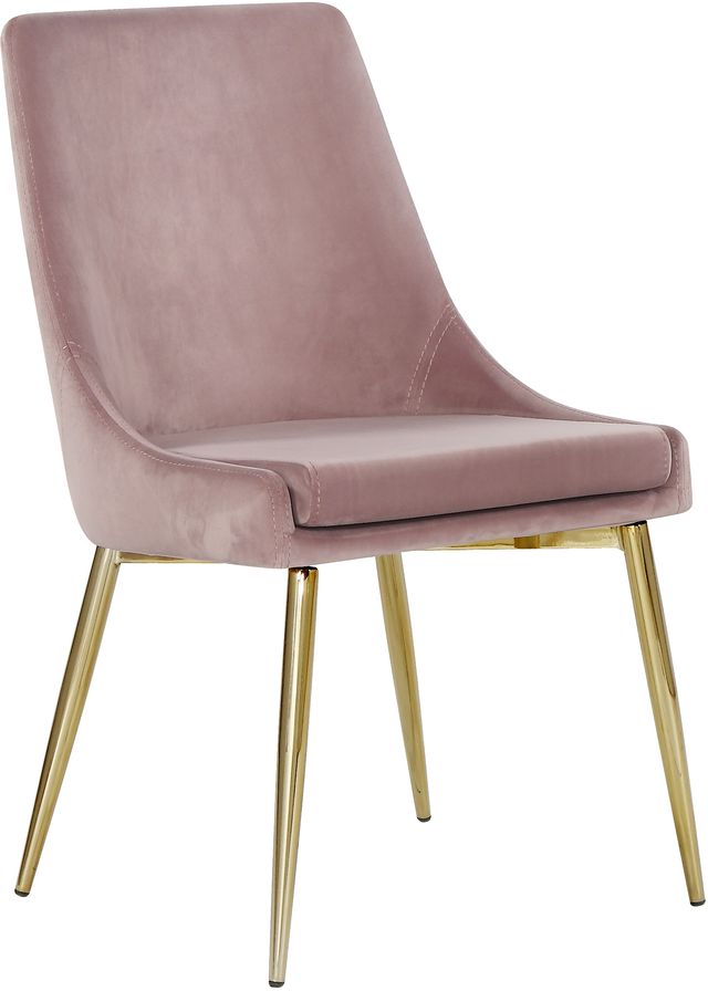 Meridian Furniture Karina Pink/Gold Velvet Dining Chair-0